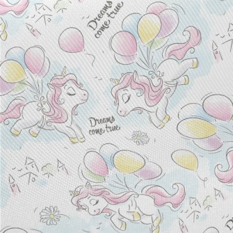 Beautiful Cartoon Rainbow Pony Midweight Cotton Poplin