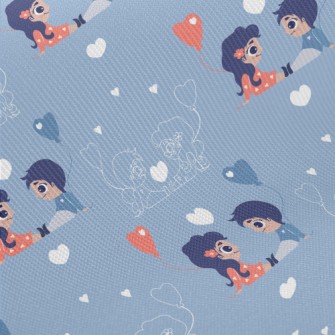 Cute Sweet Couple Midweight Cotton Poplin
