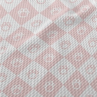 Pink And Cute Foot Grid Birdseye Piqué