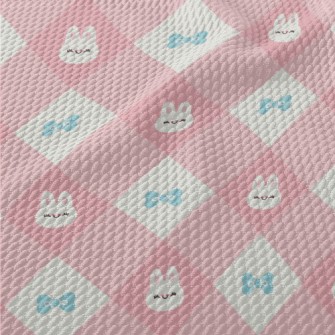 Warm And Cute Rabbit Plaid Birdseye Piqué