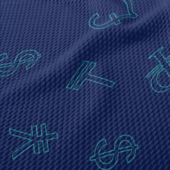 Simple Currency Symbols Birdseye Piqué