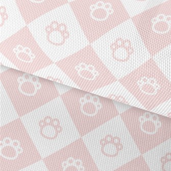 Pink And Cute Foot Grid Waterproof Oxford