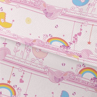 Pink Graceful Strip Graphics Waterproof Oxford