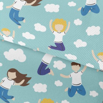 Boys And Girls Jumping In The  Waterproof Oxford