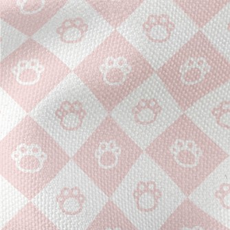 Pink And Cute Foot Grid Waterproof Canvas