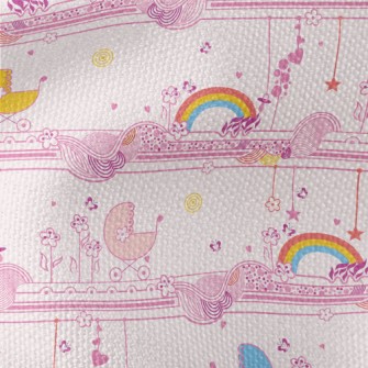 Pink Graceful Strip Graphics Waterproof Canvas