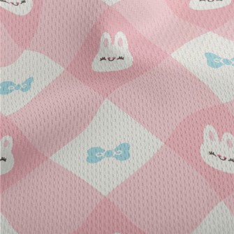 Warm And Cute Rabbit Plaid Athletic Mesh Flat Back