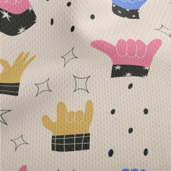 Funny And Flexible Fingers Athletic Mesh Flat Back