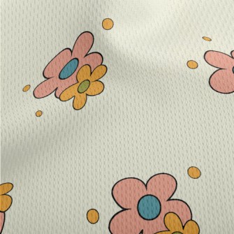 Simple And Plain Little Flower Athletic Mesh Flat Back