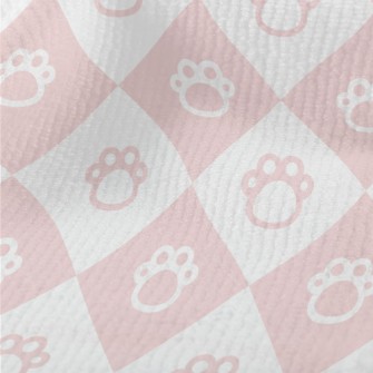 Pink And Cute Foot Grid Terry