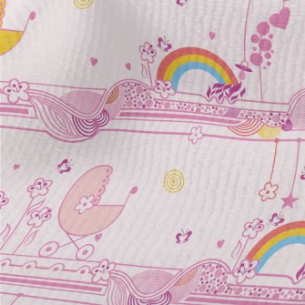 Pink Graceful Strip Graphics Terry