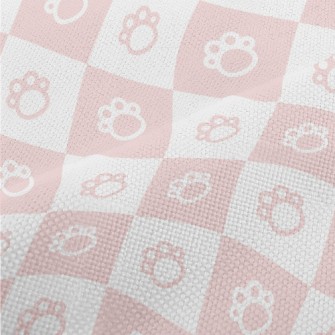 Pink And Cute Foot Grid Performance Linen