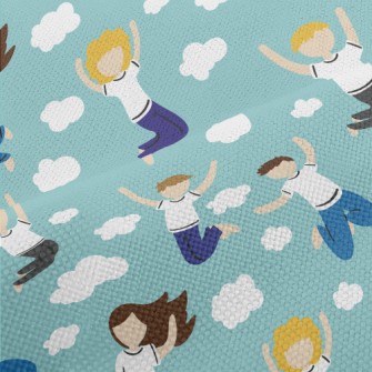 Boys And Girls Jumping In The  Performance Linen