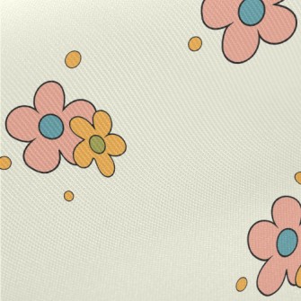 Simple And Plain Little Flower Twill