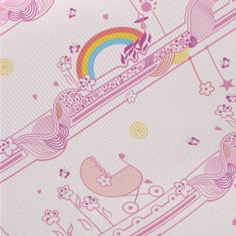 Pink Graceful Strip Graphics Twill