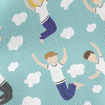 Boys And Girls Jumping In The  Standard Corduroy