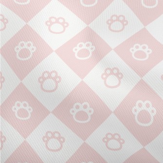 Pink And Cute Foot Grid Dobby