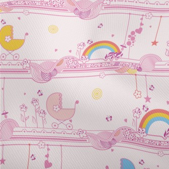 Pink Graceful Strip Graphics Dobby