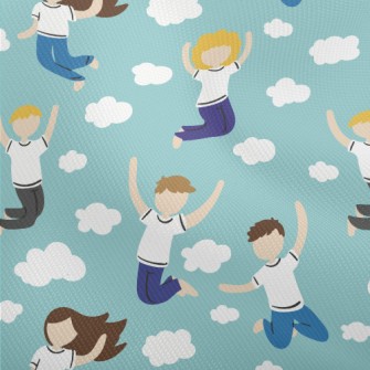 Boys And Girls Jumping In The  Dobby
