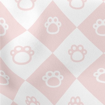 Pink And Cute Foot Grid Stretch Ponte