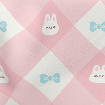 Warm And Cute Rabbit Plaid Stretch Ponte