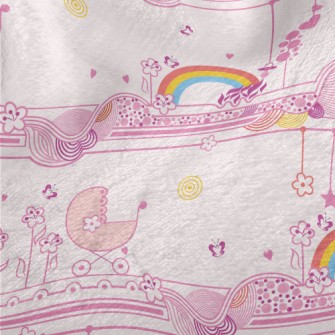 Pink Graceful Strip Graphics Minky