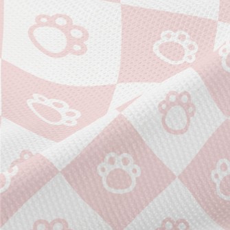 Pink And Cute Foot Grid Piqué