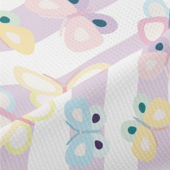 Colorful Butterfly Stripes Piqué