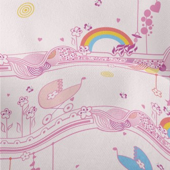 Pink Graceful Strip Graphics Lightweight Performance Linen