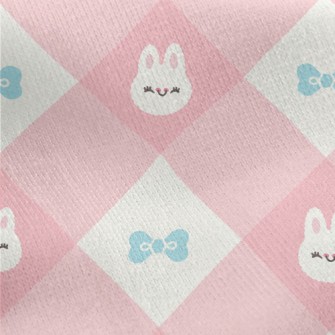 Warm And Cute Rabbit Plaid Jersey Backed Fleece