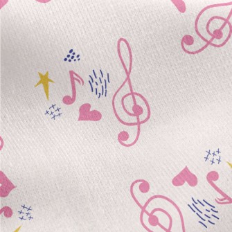 Pink Comfortable Notes Jersey Backed Fleece