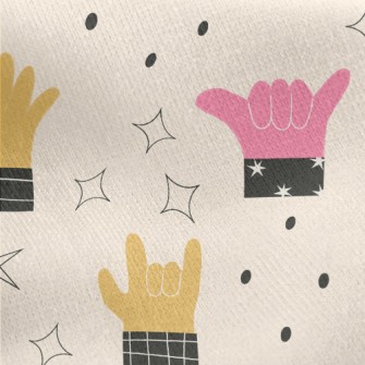 Funny And Flexible Fingers Jersey Backed Fleece