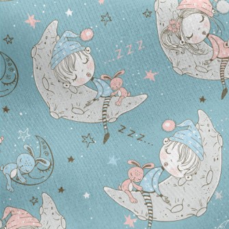 Boy And Girl Sleeping On The M Jersey Backed Fleece
