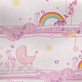 Pink Graceful Strip Graphics Jersey Backed Fleece