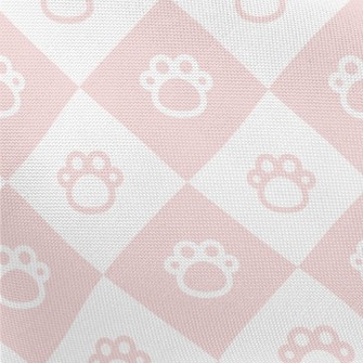 Pink And Cute Foot Grid Pongee