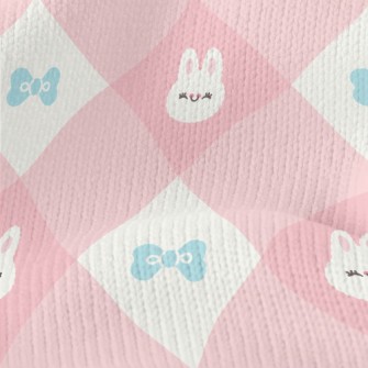 Warm And Cute Rabbit Plaid Stretch Jersey