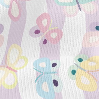 Colorful Butterfly Stripes Stretch Jersey