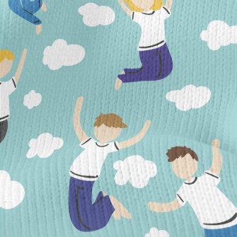 Boys And Girls Jumping In The  Stretch Jersey