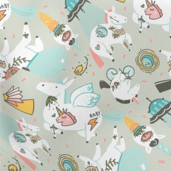 Chubby And Silly Unicorn Lightweight Cotton Poplin