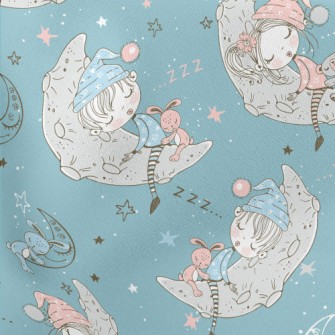 Boy And Girl Sleeping On The M Lightweight Cotton Poplin