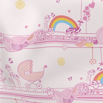 Pink Graceful Strip Graphics Lightweight Cotton Poplin