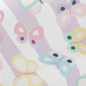 Colorful Butterfly Stripes Midweight Cotton Poplin