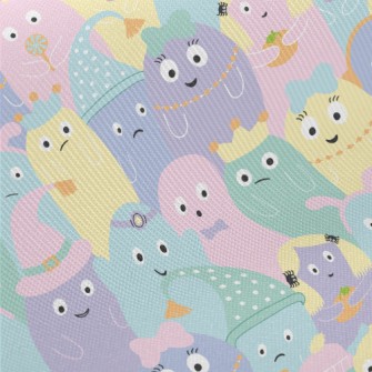 Colorful Monster Pattern Midweight Cotton Poplin