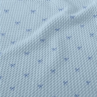 Water Blue Diamond Lattice Wit Birdseye Piqué