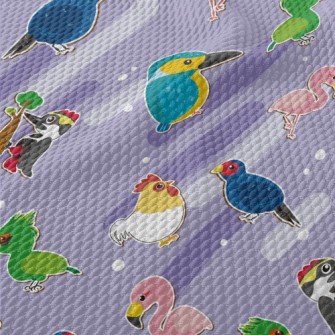 Cute And Cute Birds Birdseye Piqué