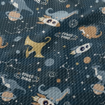 Dinosaurs Floating In The Beau Birdseye Piqué