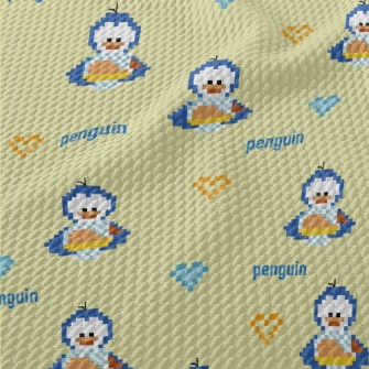 Pixel Style Penguin Birdseye Piqué