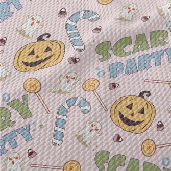 Scary Cute Halloween Pattern Birdseye Piqué