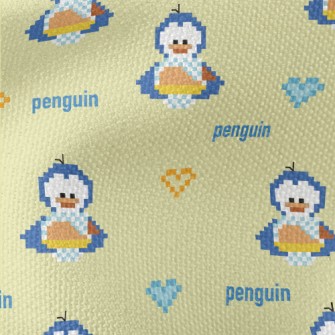 Pixel Style Penguin Waterproof Canvas