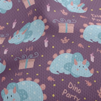 Round And Cute Triceratops Athletic Mesh Flat Back